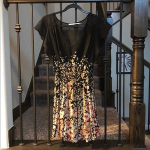 Fashion Boho Black Floral Dress